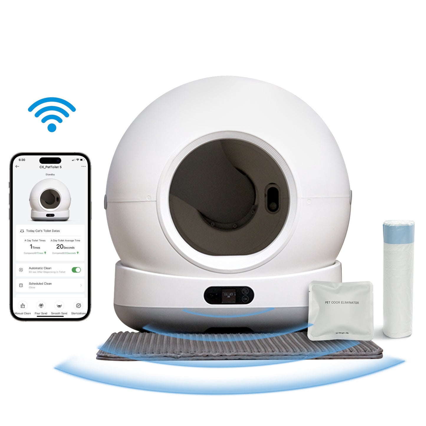 Sizzely Smart Cat litter Box, Zelfreinigende kattenbak