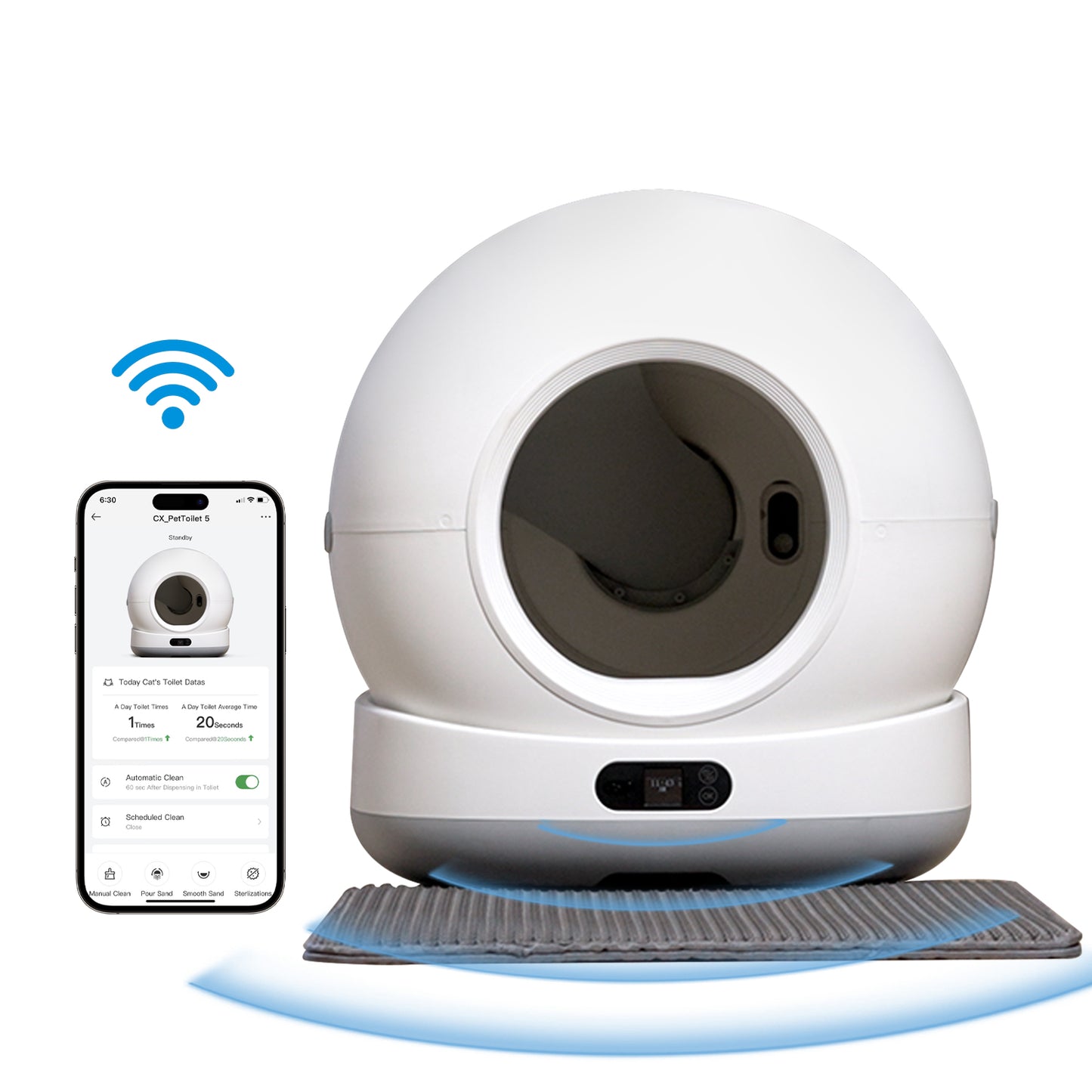 Sizzely Smart Cat litter Box, Zelfreinigende kattenbak